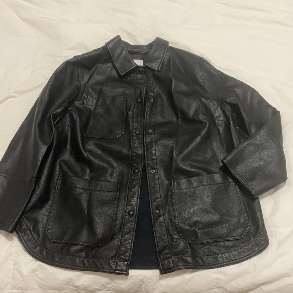H&M faux leather shacket